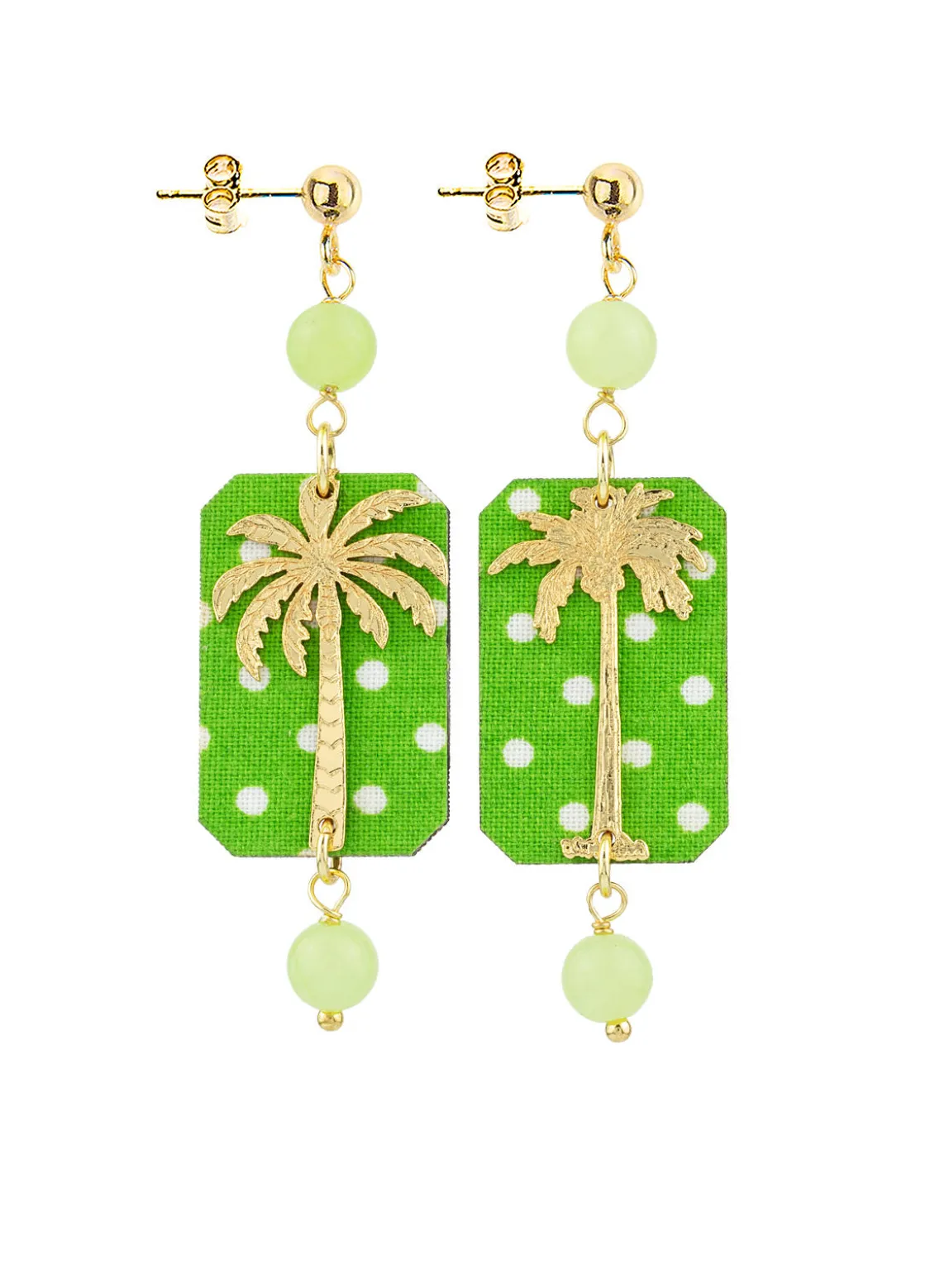 Orecchini Palma Pois Mini Verde Prato