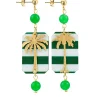Orecchini Palma Righe Mini Verde