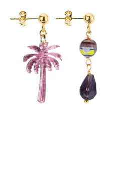 Orecchini Palma Specchio Mini Fucsia