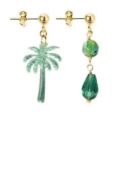 Orecchini Palma Specchio Mini Verde Giada