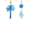 Orecchini Palma Specchio Mini Azzurro