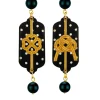 Orecchini Pois Quadrifoglio E Nodo Mini Nero