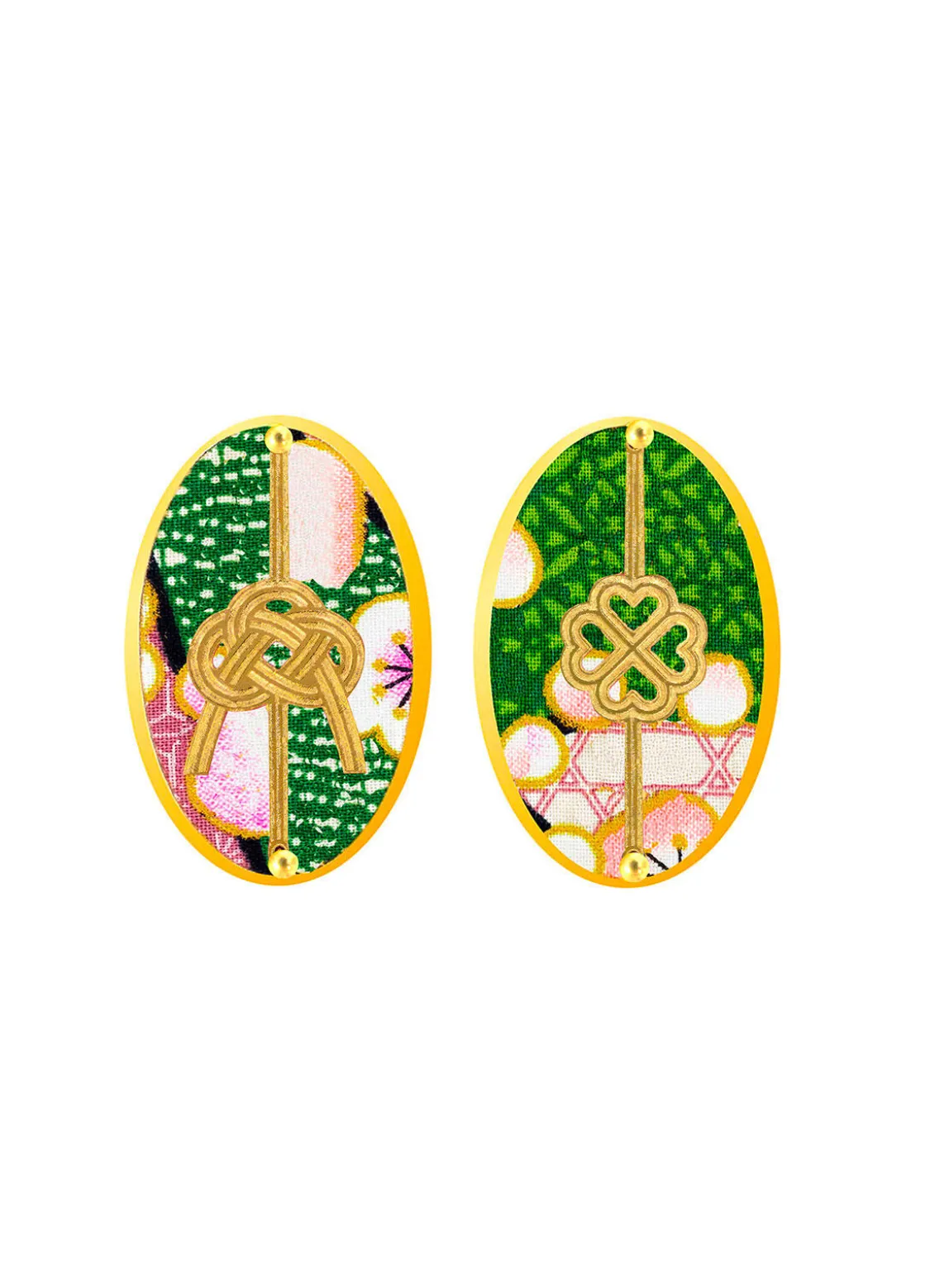 Orecchini Quadrifoglio E Nodo Verde