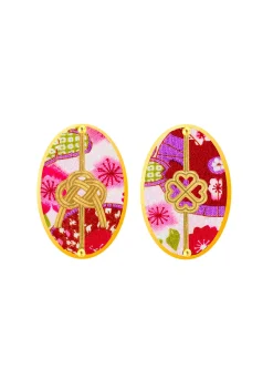 Orecchini Quadrifoglio E Nodo Fucsia