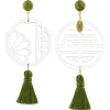 Orecchini Shou Plexi Trasparente Nappa Verde Oliva