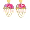 Orecchini Tan Mono Semicerchio Mini Rosa