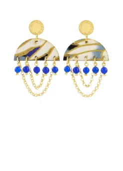 Orecchini Tan Mono Semicerchio Mini Blu