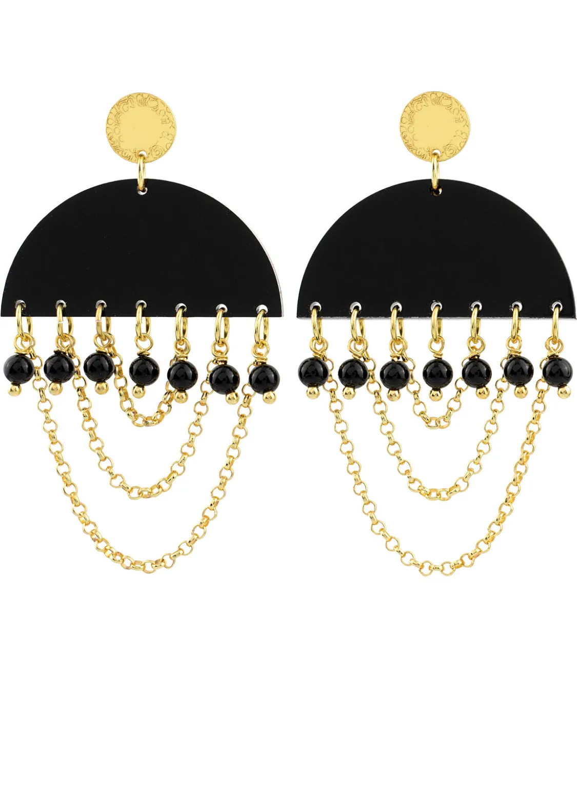 Orecchini Tan Mono Semicerchio Plexi Nero
