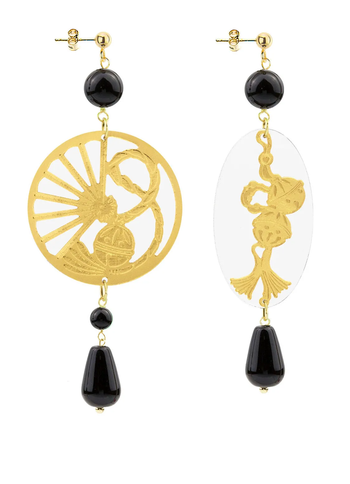 Orecchini Temari-sensu Plexi Trasparente Nero