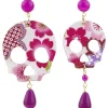 Orecchini Teschio Grande Fucsia