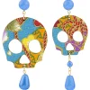 Orecchini Teschio Grande Azzurro
