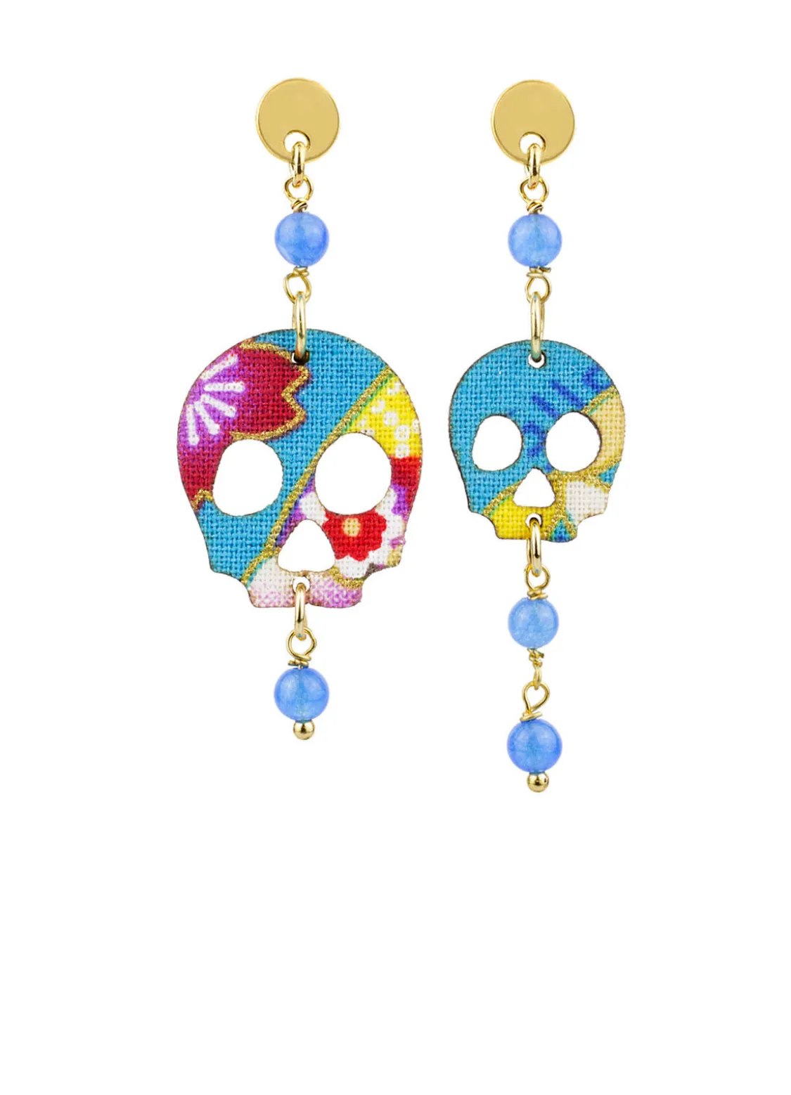 Orecchini Teschio Mini Azzurro