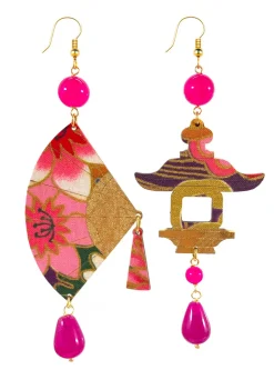 Orecchini Ventaglio Grande Fucsia