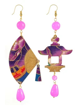 Orecchini Ventaglio Grande Viola Chiaro