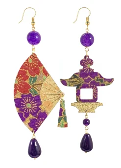 Orecchini Ventaglio Grande Viola