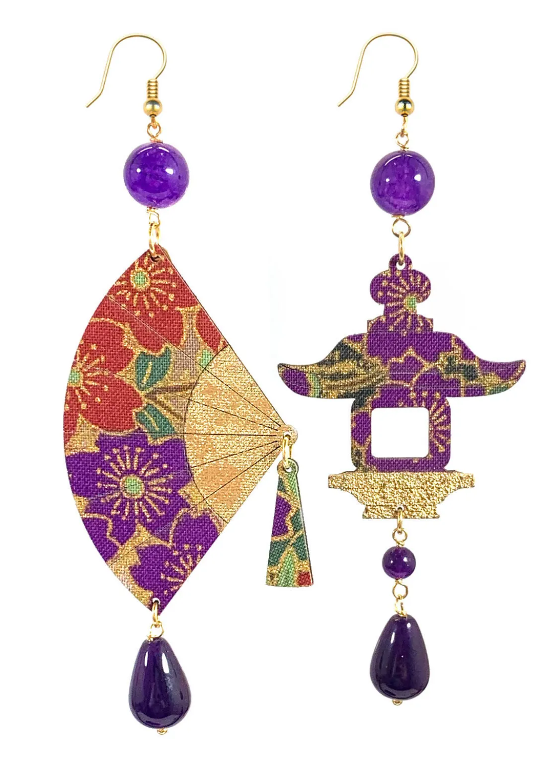 Orecchini Ventaglio Grande Viola