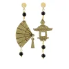 Orecchini Ventaglio Mini Oro Nero