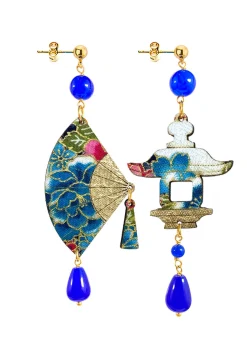 Orecchini Ventaglio Piccolo Blu