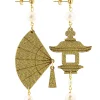 Orecchini Ventaglio Piccolo Oro Perla