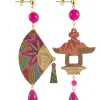 Orecchini Ventaglio Piccolo Fucsia