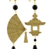 Orecchini Ventaglio Piccolo Oro Nero