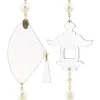 Orecchini Ventaglio Plexi Trasparente Grande Perla