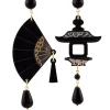 Orecchini Ventaglio Plexi Piccolo Nero