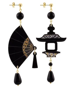 Orecchini Ventaglio Plexi Piccolo Nero