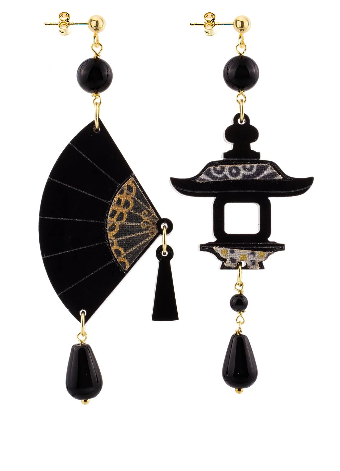 Orecchini Ventaglio Plexi Piccolo Nero