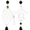 Orecchini Ventaglio Plexi Trasparente Grande Nero
