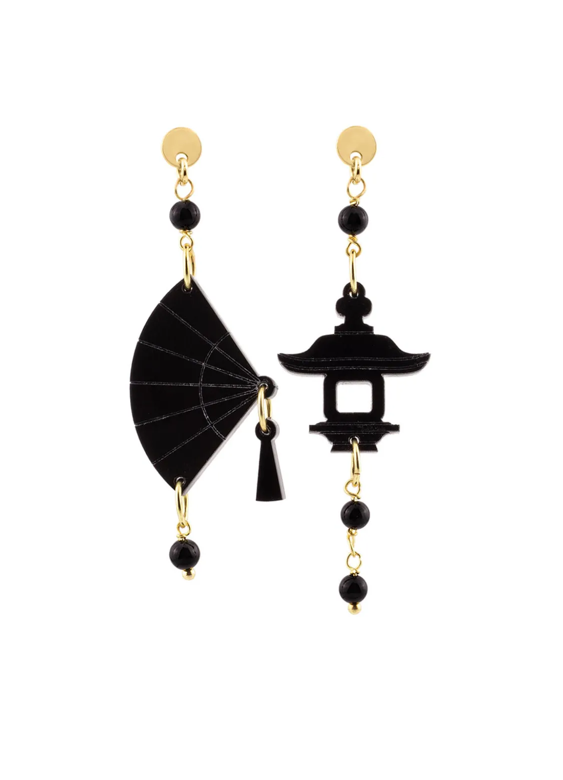 Orecchini Ventaglio Plexi Mini Nero