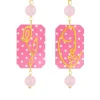 Orecchini Viso E Fiore Mini Pois Rosa