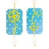 Orecchini Viso E Quadrifoglio Mini Pois Perla