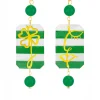 Orecchini Viso E Quadrifoglio Mini Righe Verde