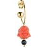 Orecchino Hoop Buddha Rosso Nero