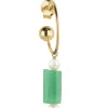 Orecchino Hoop Cilindro Verde Perla