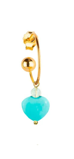 Orecchino Hoop Cuore Turchese