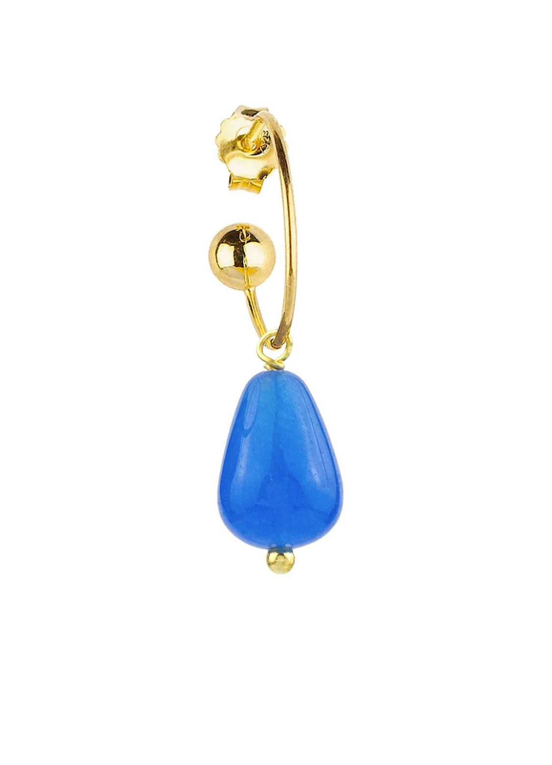 Orecchino Hoop Goccia Azzurro