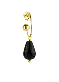 Orecchino Hoop Goccia Nero