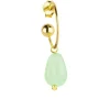 Orecchino Hoop Goccia Verde Giada