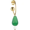 Orecchino Hoop Goccia Verde Perla