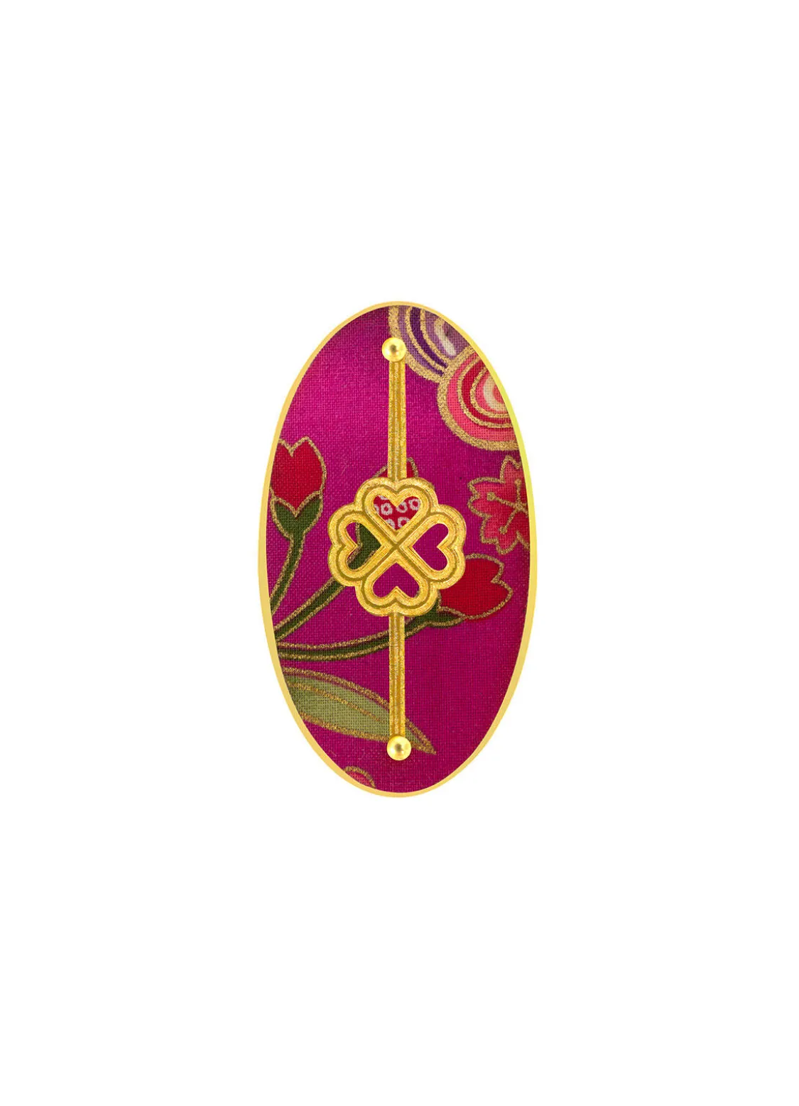 Spilla Quadrifoglio Rosa