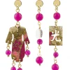 Tris Orecchini Kimono Mini Fucsia