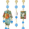 Tris Orecchini Kimono Mini Azzurro