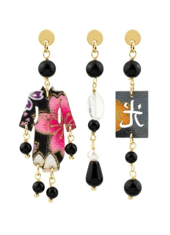 Tris Orecchini Kimono Mini Nero